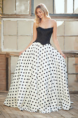 Polka Dot Strapless 2-Piece Gown by Amelia Couture 8071