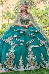 Strapless Cape Ball Gown by Elizabeth K GL3671