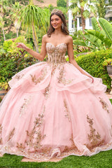 Strapless Layered Ball Gown by Elizabeth K GL3724