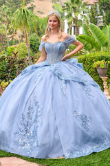 Beaded Off Shoulder Ball Gown by Elizabeth K GL3727