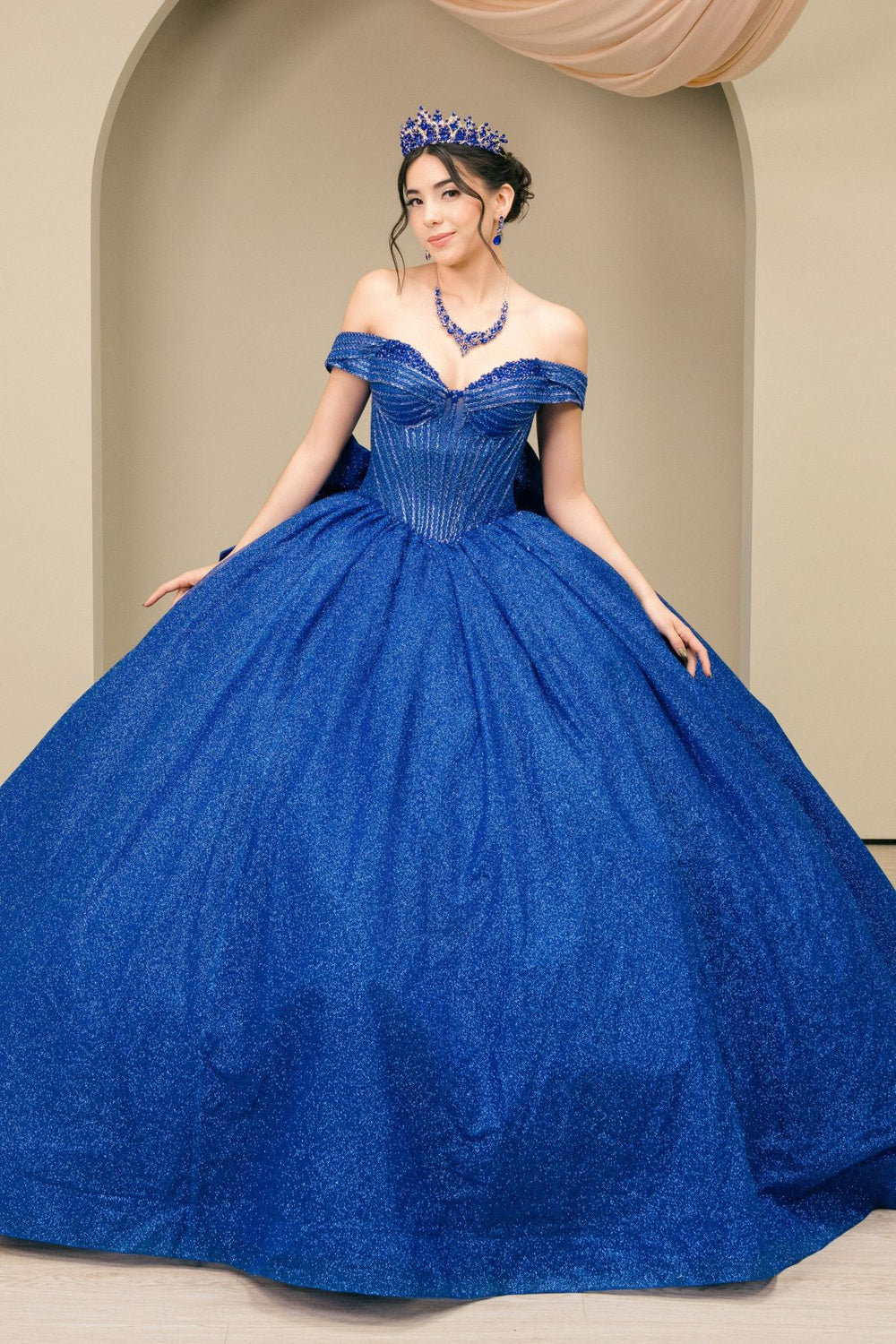 Off Shoulder Ball Gown by Cinderella Couture 8460JQ