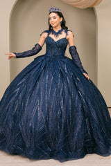 Sleeveless Cape Ball Gown by Cinderella Couture 8510JQ