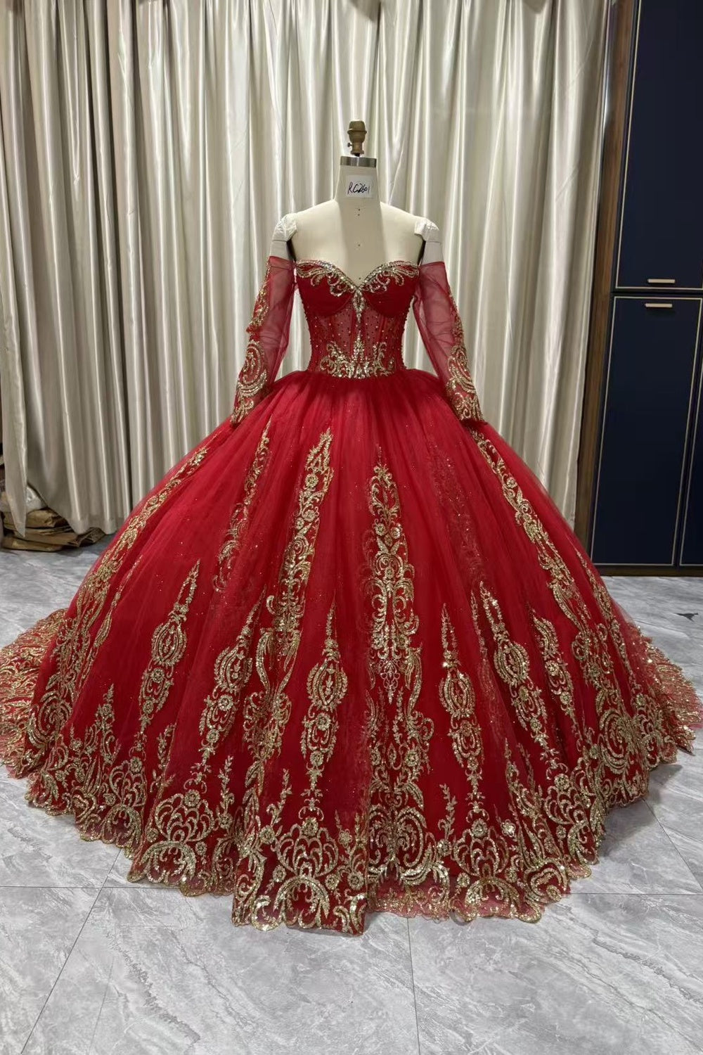 Long Sleeve Ball Gown by Cinderella Couture 8545JQ