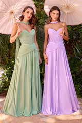 Chiffon Strapless A-line Gown by Ladivine CD395