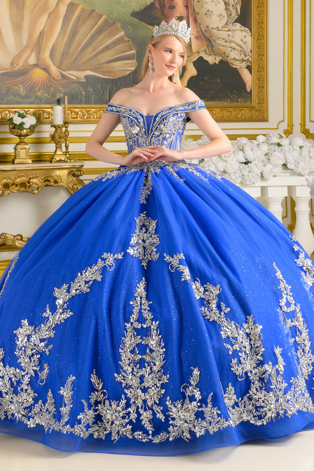 Off Shoulder Ball Gown by Elizabeth K GL3672