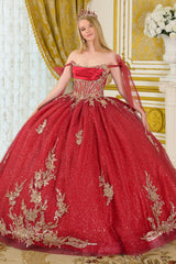 Off Shoulder Bow Ball Gown by Elizabeth K GL3710