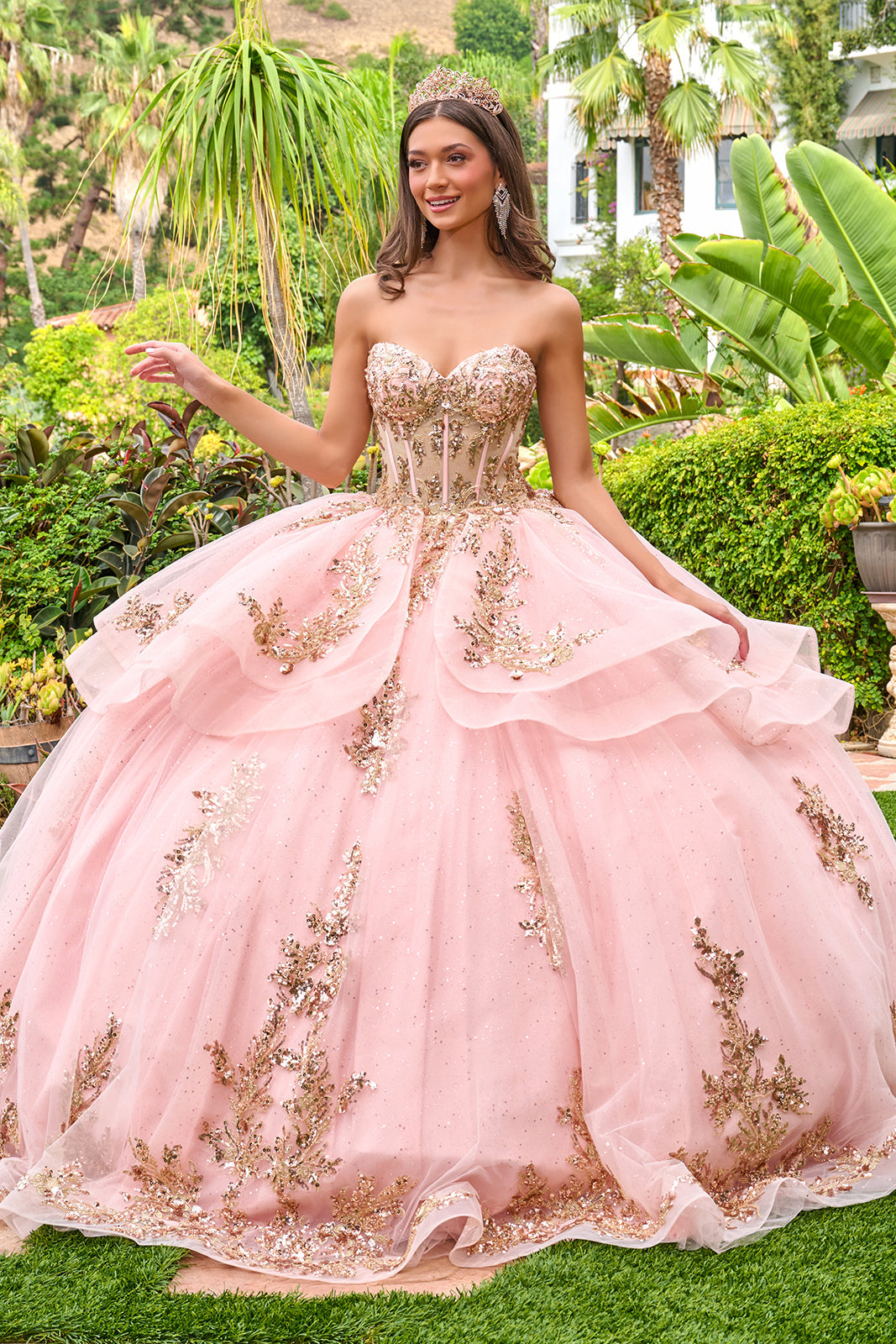 Strapless Layered Ball Gown by Elizabeth K GL3724