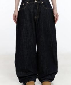 Relaxed Fit Vintage Style Denim Jeans